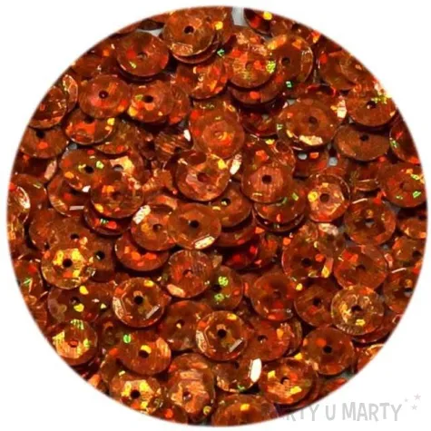 cekiny classic holo pomaranczowe 6 mm 15 g dekoracjepolska