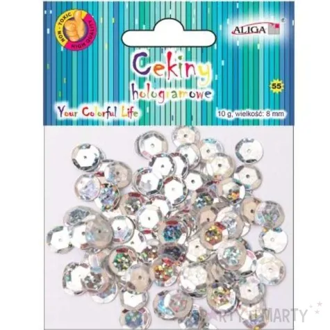 cekiny classic holo srebrne 8 mm 10 g aliga