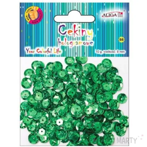 cekiny classic holo zielone ciemne 8 mm 10 g aliga