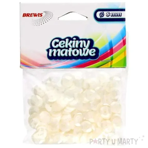cekiny classic matowe biale 8 mm brewis 10 g