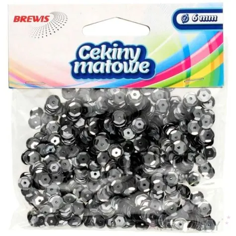 cekiny classic matowe szare 6 mm brewis 10 g