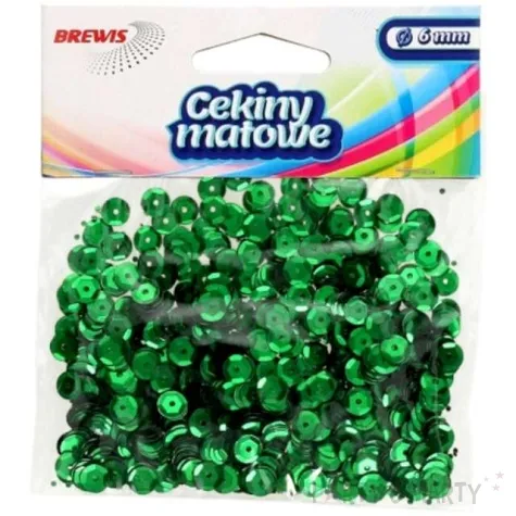 cekiny classic matowe zielone 6 mm brewis 10 g