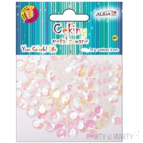 cekiny classic metalic biale 8 mm 10 g aliga
