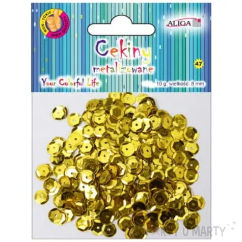 cekiny classic metalic zlote 8 mm 10 g aliga