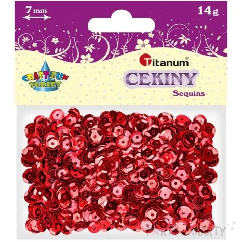 cekiny classic metallic czerwone 7 mm 14 g titanum