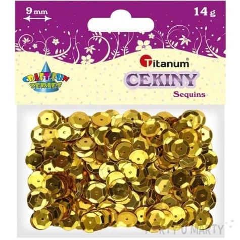 cekiny classic metallic zlote 9 mm 14 g titanum