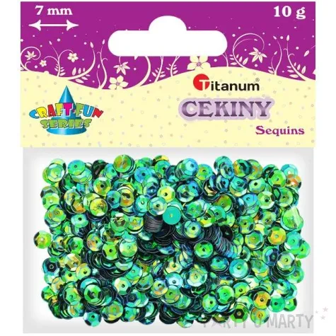 cekiny classic opalizujacy zielone 7 mm 10 g titanum