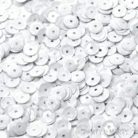 cekiny classic pastel biale 6 mm 15 g dekoracjepolska