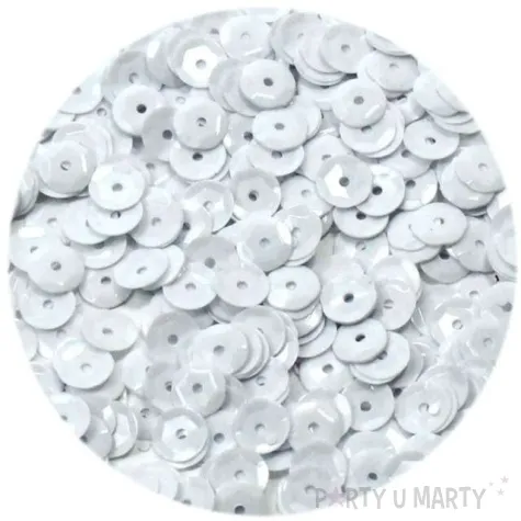 cekiny classic pastel biale 6 mm 15 g dekoracjepolska