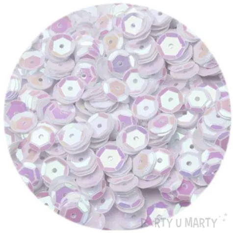 cekiny classic pastel biale opalizujace 6 mm 12 g czakos