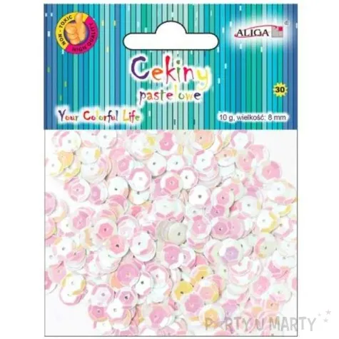 cekiny classic pastel perlowe 8 mm 10 g aliga