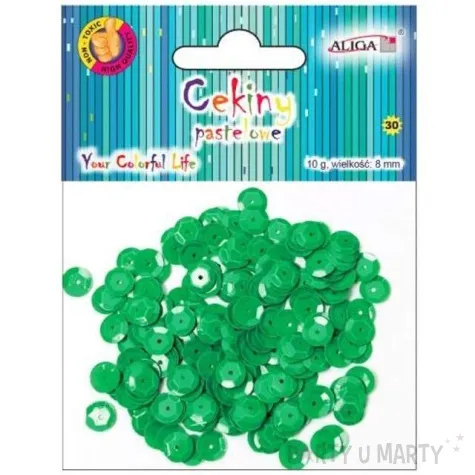 cekiny classic pastel zielone ciemne 8 mm 10 g