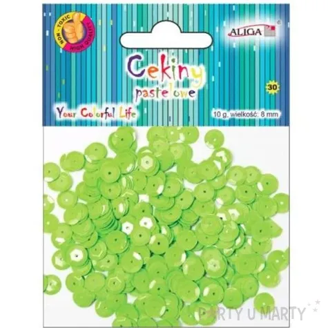 cekiny classic pastel zielone jasne 8 mm 10 g aliga