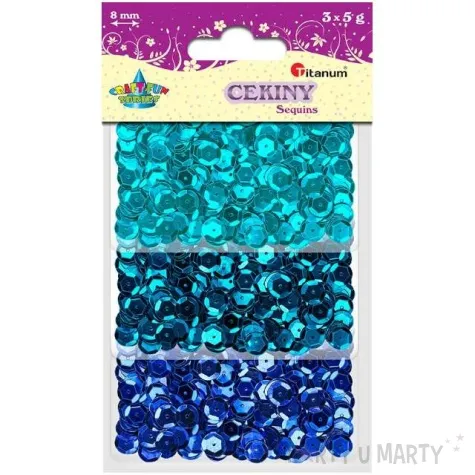 cekiny classic zestaw mix niebieski 3 szt titanum