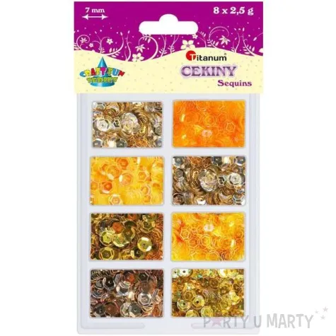 cekiny classic zestaw pomaranczowo zloty mix 8 szt titanum