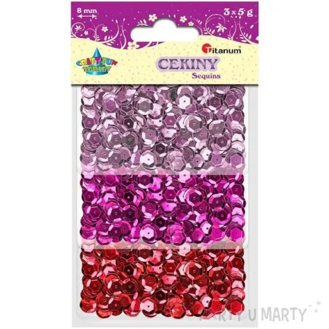 cekiny classic zestaw rozowo czerwony mix 3 szt titanum