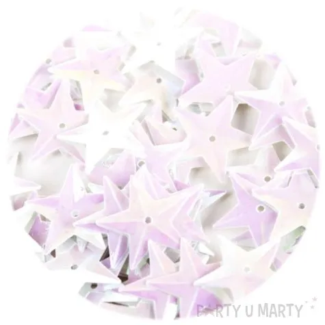 cekiny gwiazdki xl pastel biale opalizujace 15 mm 120 szt czakos