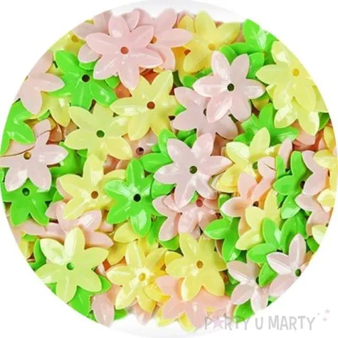 cekiny kwiatki mix 14 mm 14 g titanum