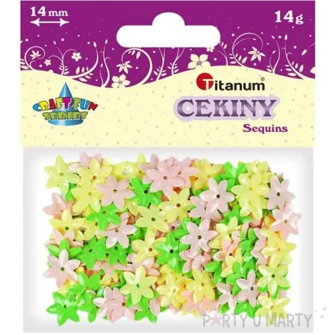 cekiny kwiatki mix 14 mm 14 g titanum