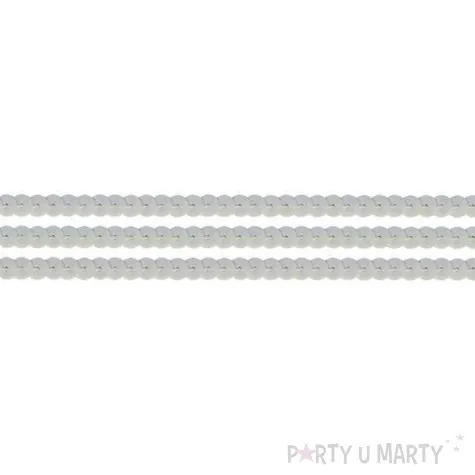 cekiny na sznurku biale 6 mm titanum 2 m