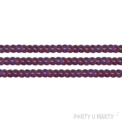 cekiny na sznurku fioletowe 6 mm titanum 2 m