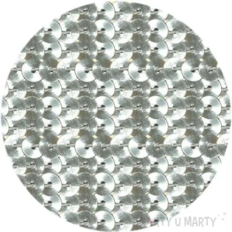 cekiny na sznurku srebrne 6 mm titanum 2 m