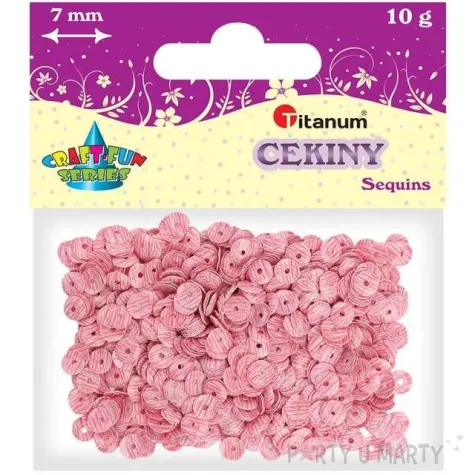 cekiny paski rozowo biale 7 mm 10 g titanum