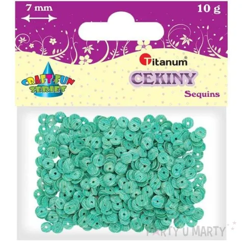 cekiny paski turkusowe 7 mm 10 g titanum