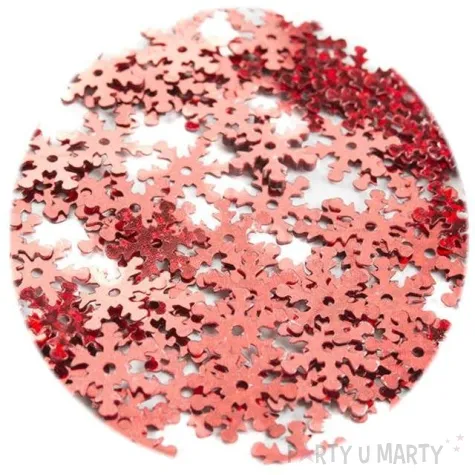 cekiny sniezynki holo czerwone 12 mm 200 szt czakos