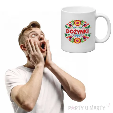 ceramiczny kubek na dozynki gminne ludowe kwiaty dekoracja dla starosty swieto plonow 330 ml