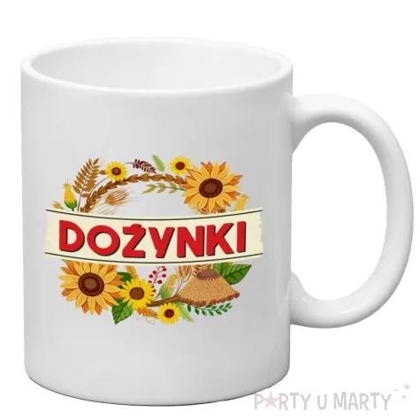 ceramiczny kubek na dozynki gminne sloneczniki dekoracja dla starosty swieto plonow 330 ml