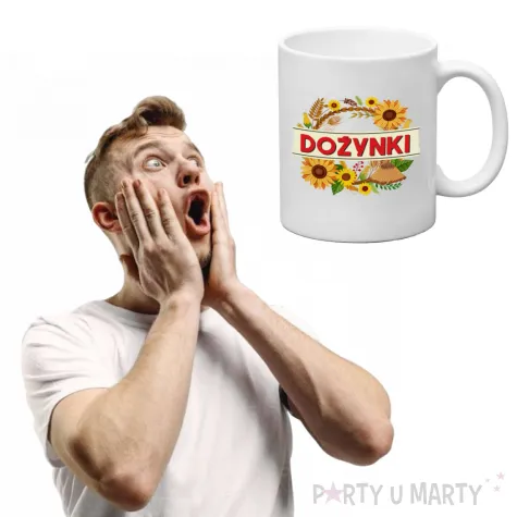 ceramiczny kubek na dozynki gminne sloneczniki dekoracja dla starosty swieto plonow 330 ml