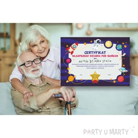 certyfikat najlepszy dziadek pod sloncem a4