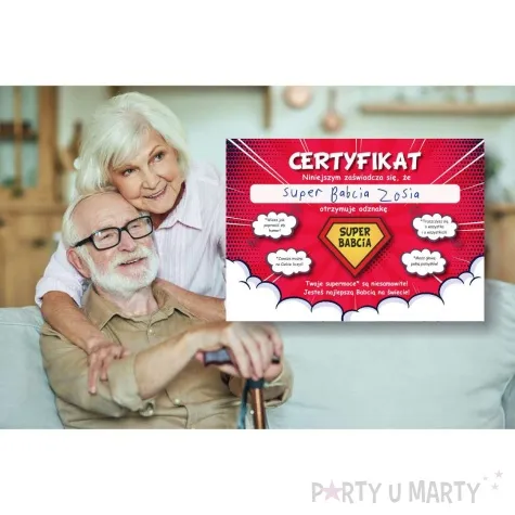 certyfikat super babcia a4