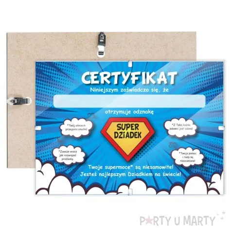 certyfikat super dziadek antyrama a4