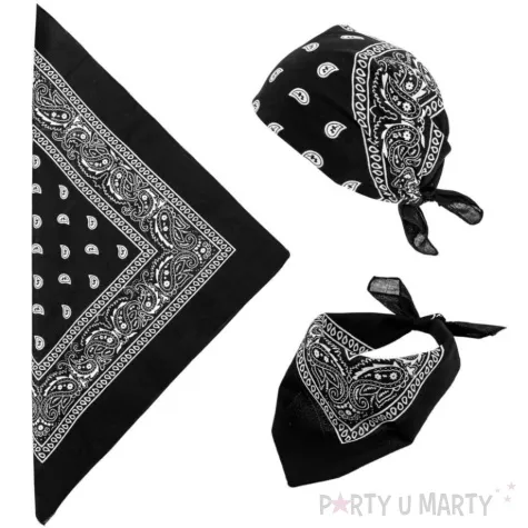 chusta kowbojska bandana czarny partytino