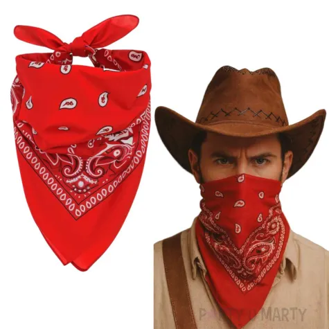 chusta kowbojska bandana czerwona aster 50x50 cm