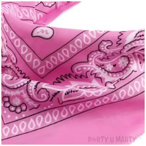 chusta kowbojska bandana rozowy partytino