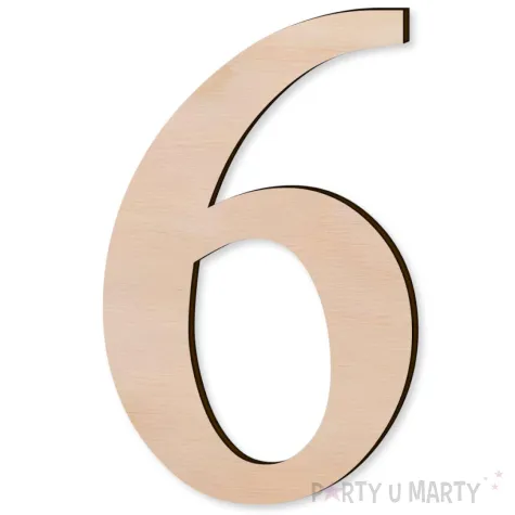 cyfra drewniana times 6 rozm m 66x100 mm