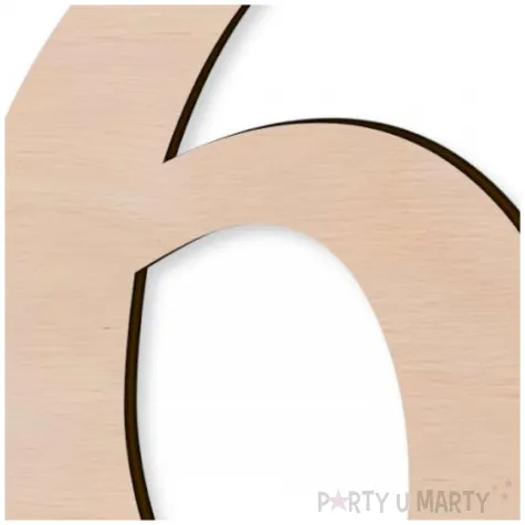 cyfra drewniana times 6 rozm m 66x100 mm