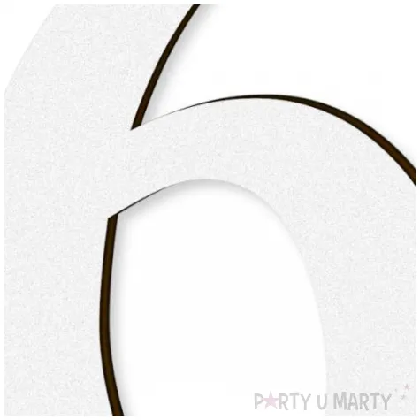 cyfra laminowana times 6 biala rozm m 66x100 mm