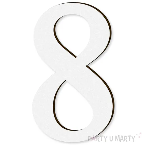 cyfra laminowana times 8 biala rozm m 60x100 mm