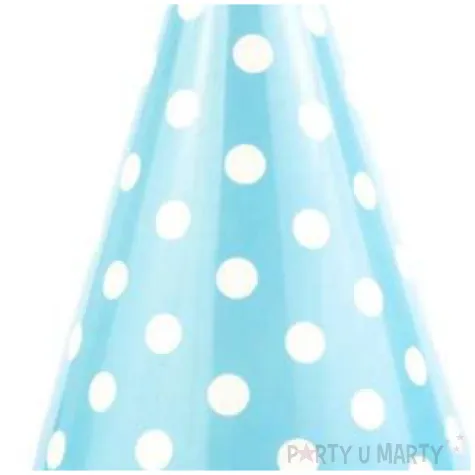 czapeczki kropeczki niebieskie partypal 6 szt