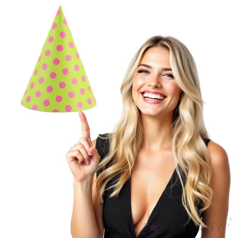 czapeczki kropeczki zolte zielone jabluszko partydeco 16 cm 6 szt