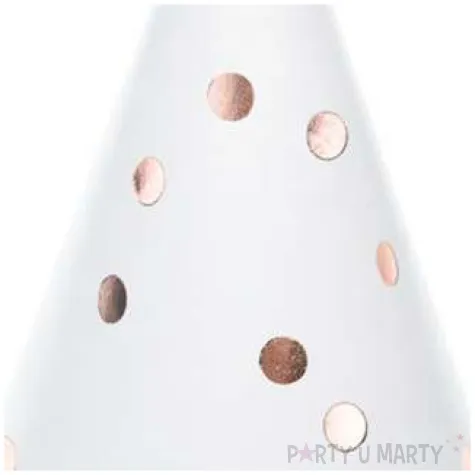 czapeczki kropki biale partydeco 6szt