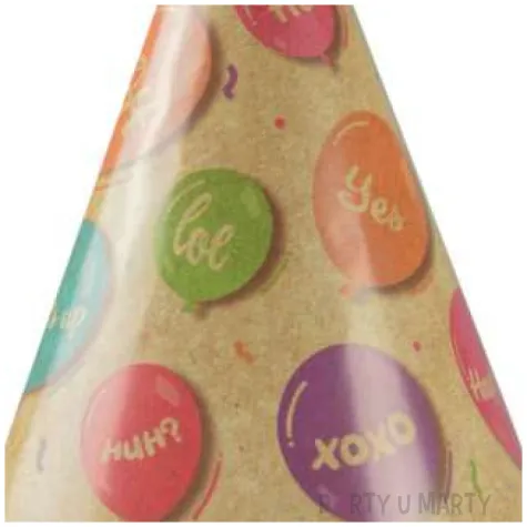 czapeczki papierowe baloniki slowa mix arpex 16 cm 6 szt