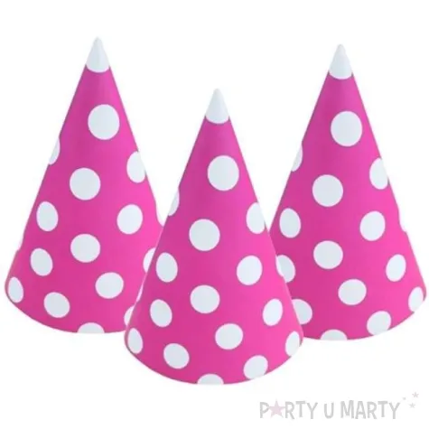 czapeczki papierowe groszki rozowe 6 szt