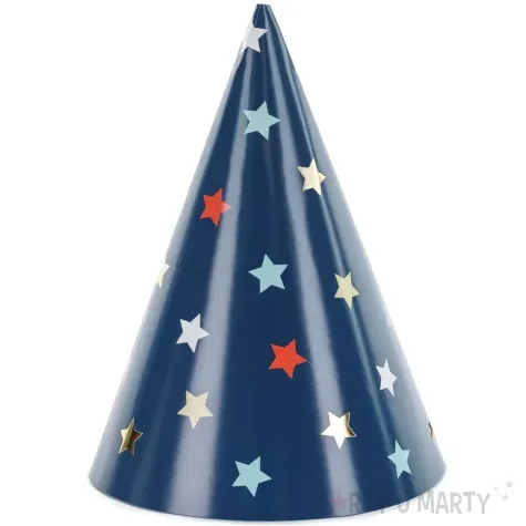 czapeczki papierowe gwiazdki granatowy partydeco 6 szt