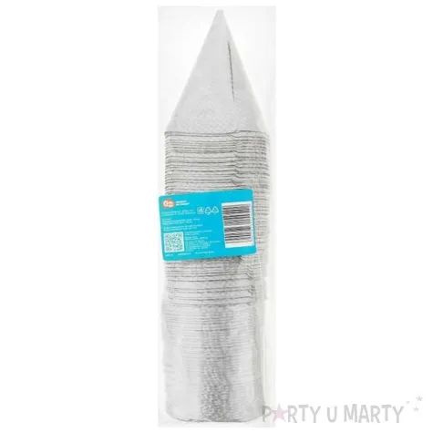 czapeczki papierowe holograficzne srebrny godan 100 szt