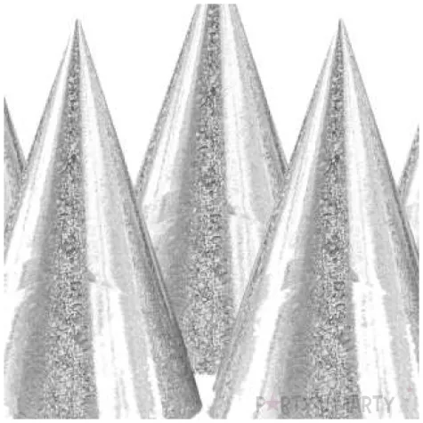 czapeczki papierowe holograficzne srebrny godan 100 szt